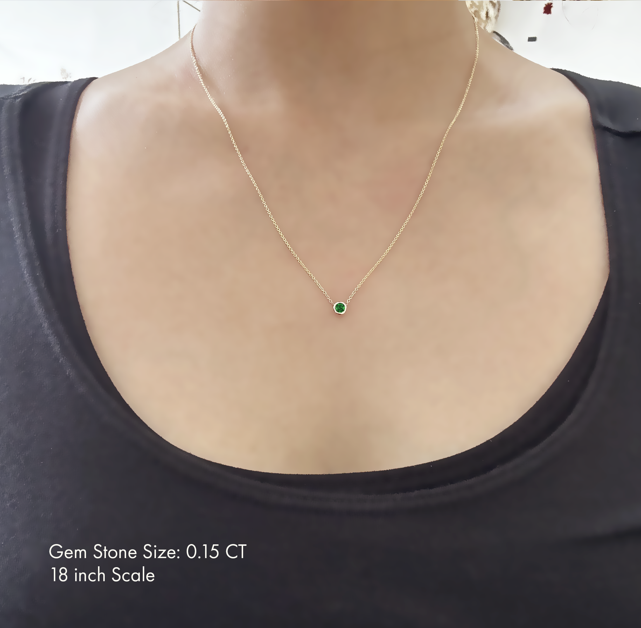 Birthday Necklace May - Emerald 14k gold necklace