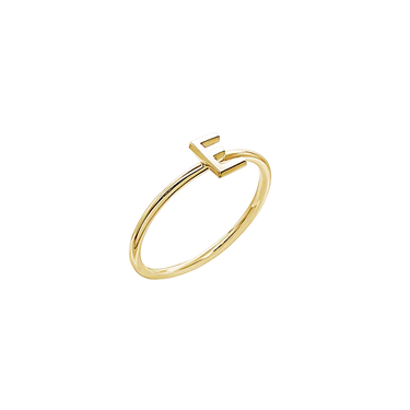 Amare Wear Initial Stackable Rings 14K Gold
