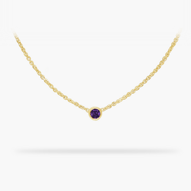 Birthstone Necklace February - Amethyst 14K Gold Necklace  Amare Wear Handmade Jewelry | Permanent Jewelry | Fine Jewelry | San Francisco 