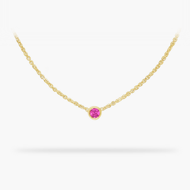 Birthday Necklace October - Tourmaline 14k gold necklace