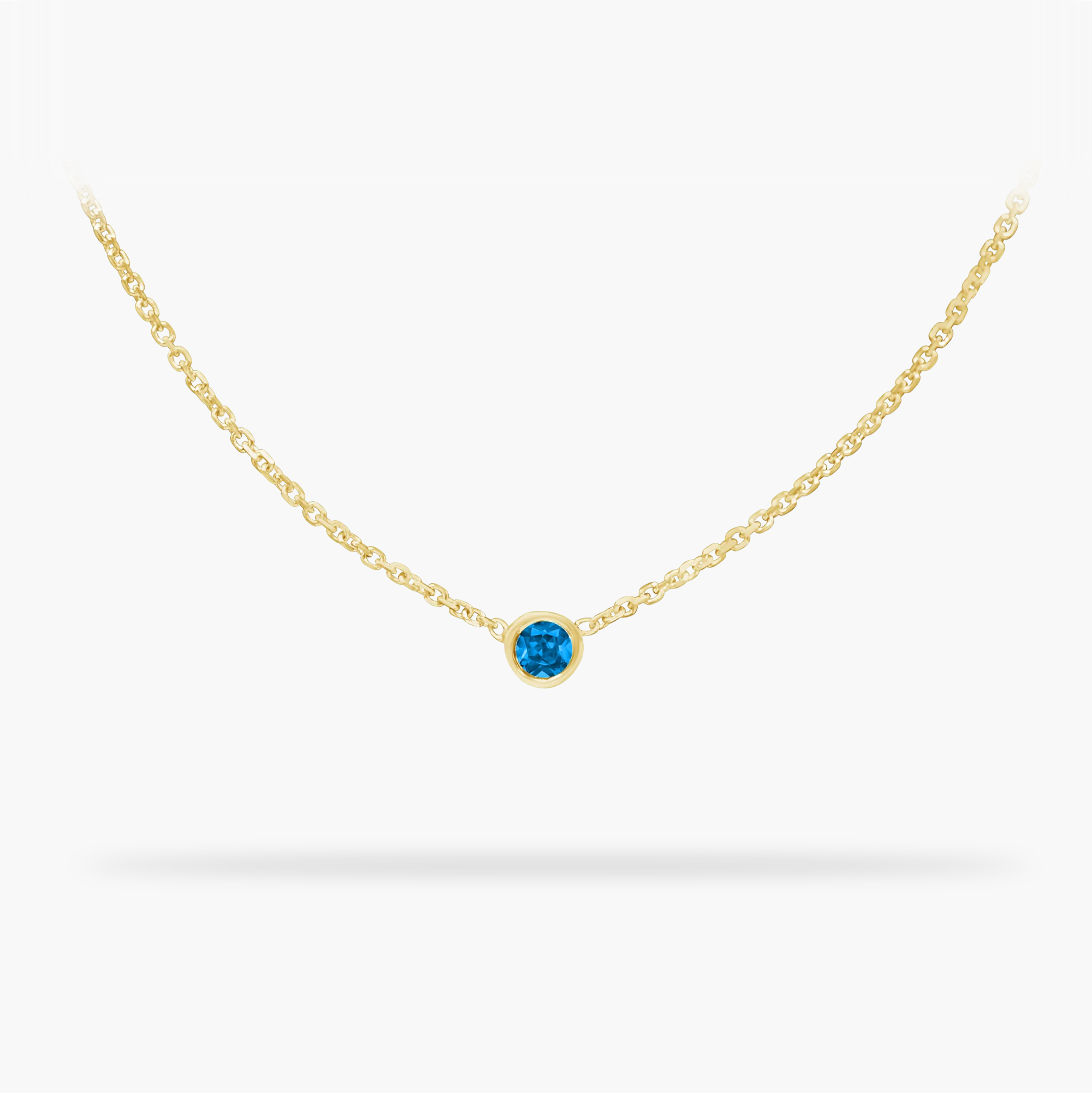 Blue Topaz 14k gold necklace - Amare Wear Handmade Jewelry | Permanent Jewelry | Fine Jewelry | San Francisco 