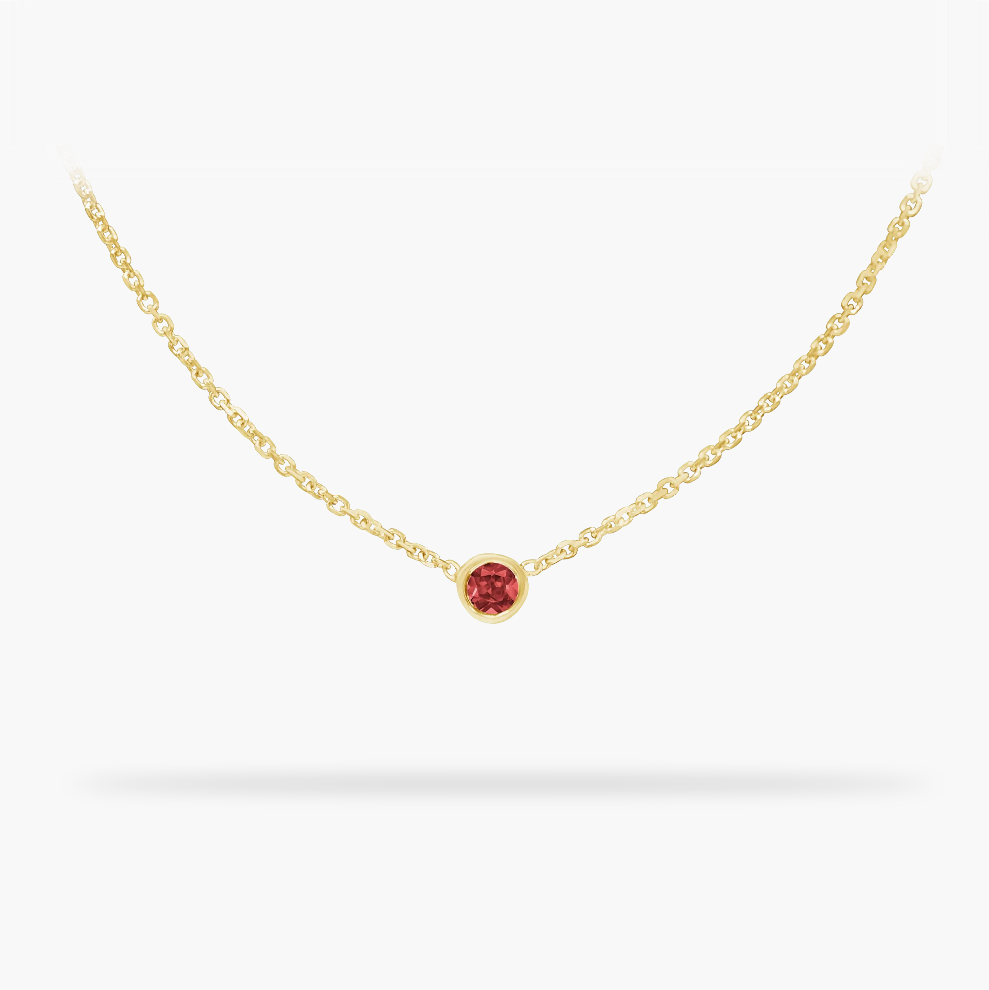 Birthday Necklace July - Ruby 14k gold necklace