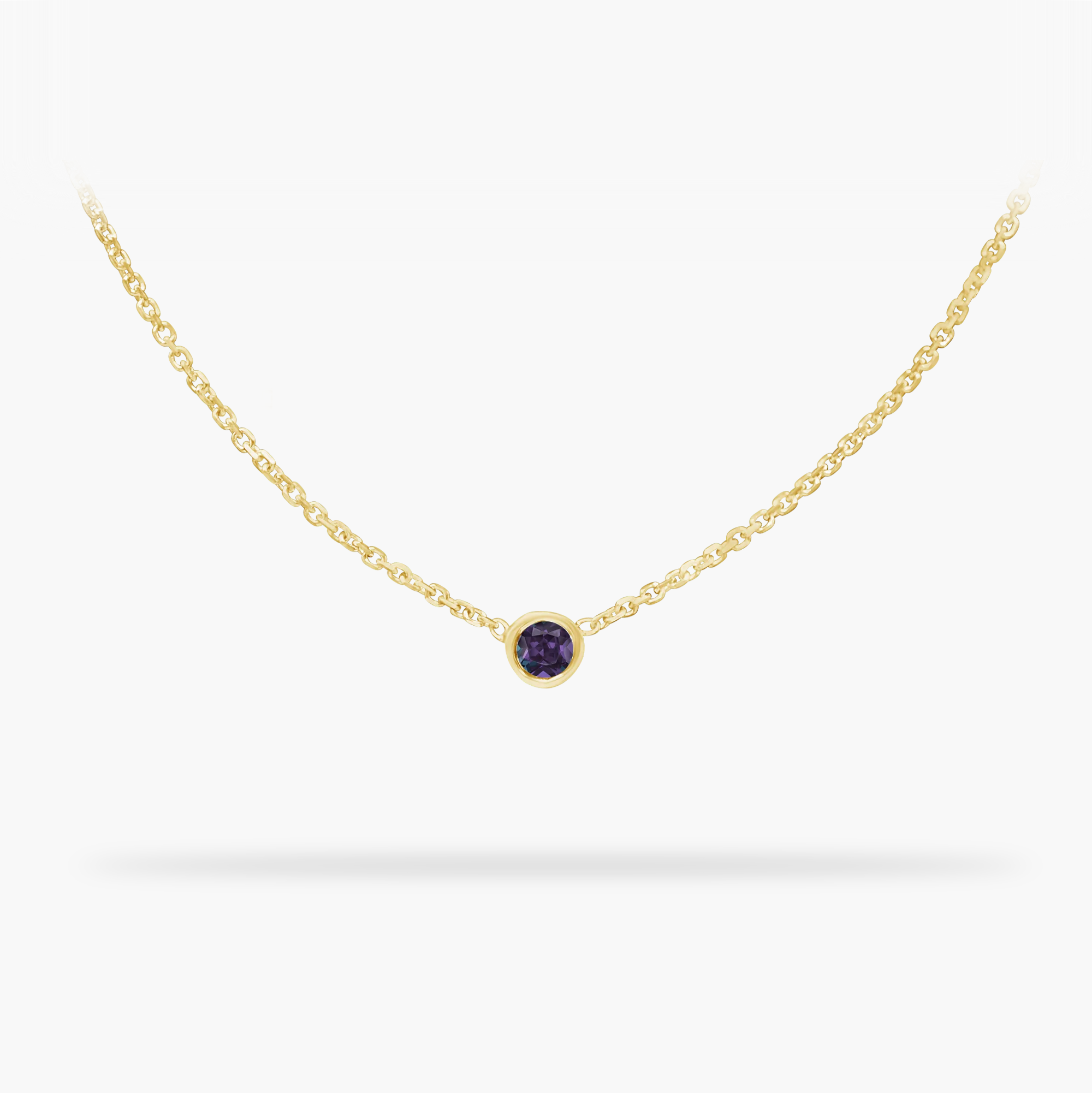 Birthday Necklace June - Alexandrite 14k gold necklace