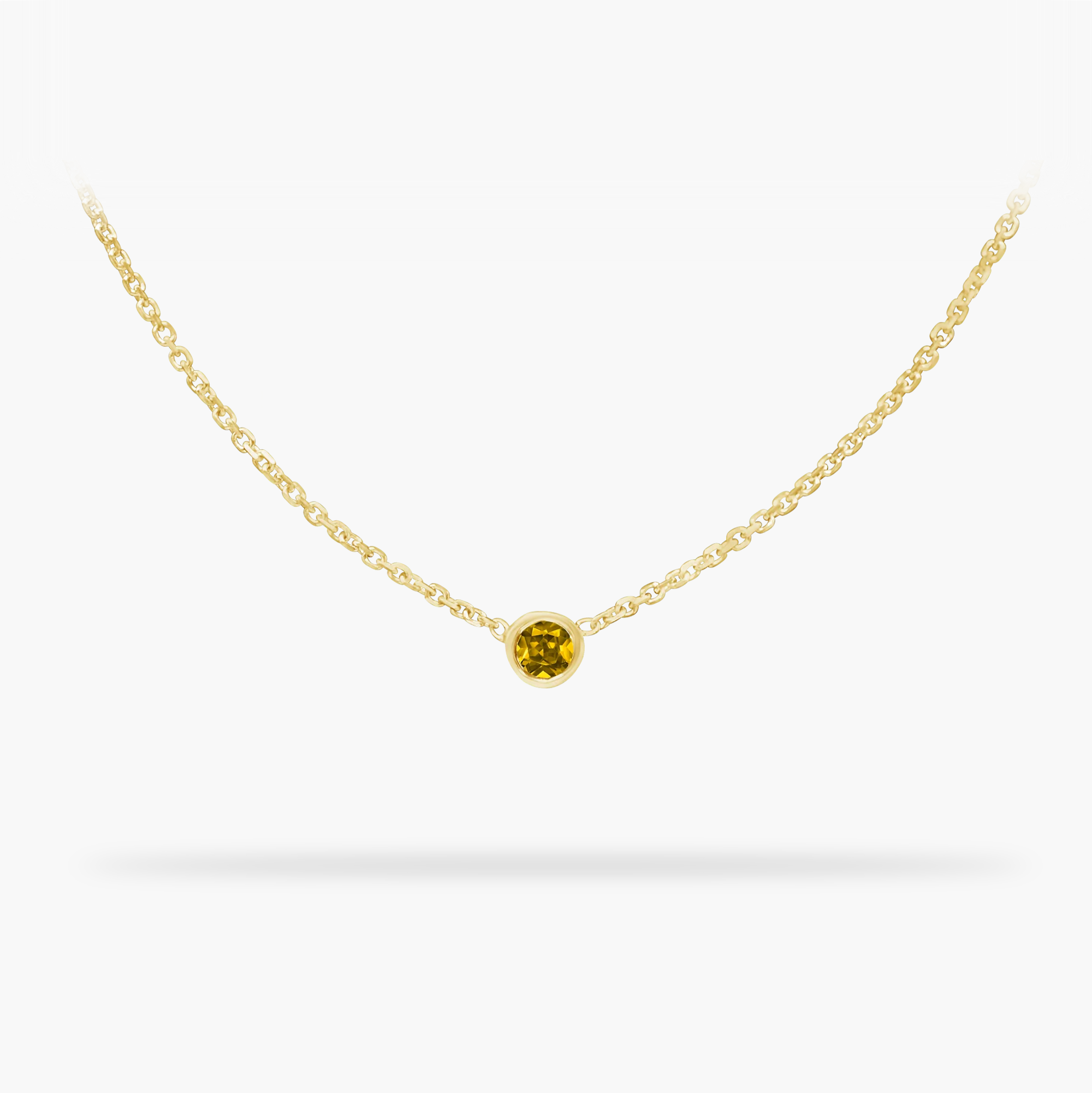 Birthday Necklace November- Citrine Birthstone 14k gold necklace