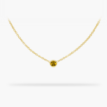 Birthday Necklace November- Citrine Birthstone 14k gold necklace