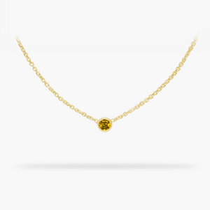 Birthday Necklace November- Citrine Birthstone 14k gold necklace