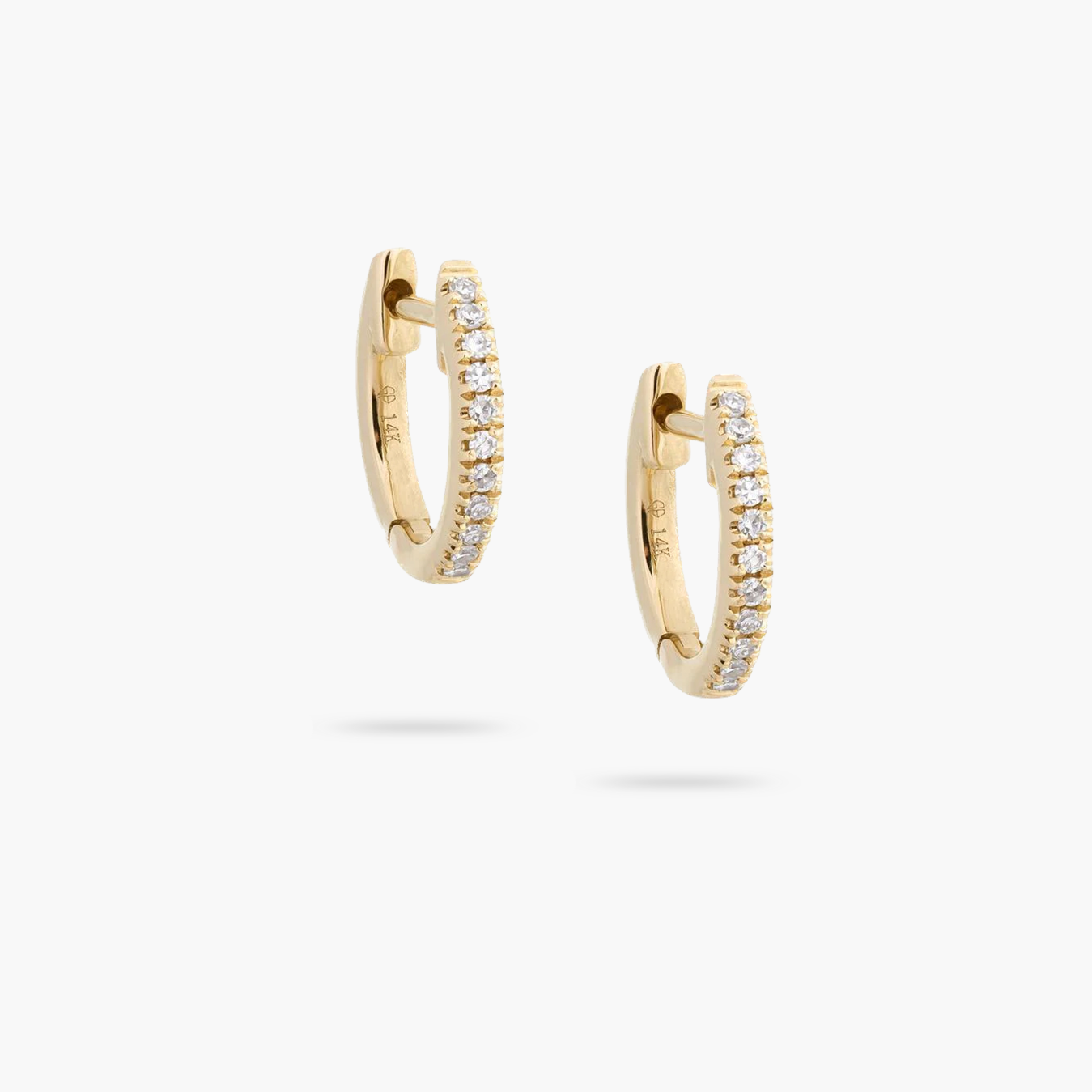 Small Brilliant-Cut Pavé Diamonds Huggie Earring